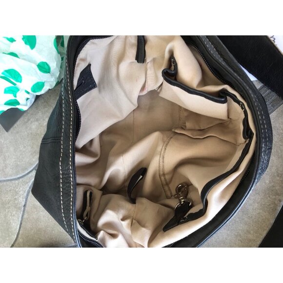 Vintage Stone Mountain Black Leather Shoulder Bag - Picture 10 of 12